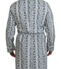 Dolce & Gabbana Blue Floral Cotton Robe Coat Jacket