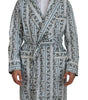 Dolce & Gabbana Blue Floral Cotton Robe Coat Jacket