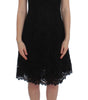 Dolce & Gabbana Black Floral Lace Shift Knee Length Dress