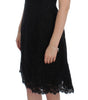 Dolce & Gabbana Black Floral Lace Shift Knee Length Dress