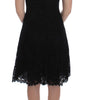 Dolce & Gabbana Black Floral Lace Shift Knee Length Dress