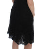 Dolce & Gabbana Black Floral Lace Shift Knee Length Dress