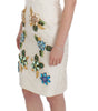 Dolce & Gabbana White Brocade Crystal Sheath Dress
