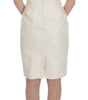 Dolce & Gabbana White Brocade Crystal Sheath Dress