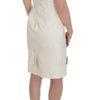 Dolce & Gabbana White Brocade Crystal Sheath Dress