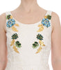 Dolce & Gabbana White Brocade Crystal Sheath Dress