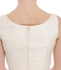 Dolce & Gabbana White Brocade Crystal Sheath Dress