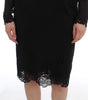 Dolce & Gabbana Black Silk Stretch Sheath Dress