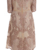 Dolce & Gabbana Pink Silk Lace Ricamo Shift Gown Dress