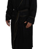 Dolce & Gabbana Black 100% Silk Robe Coat Wrap  Jacket