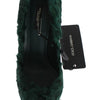 Escarpins élégants en cuir et fourrure verts Xiangao de Dolce &amp; Gabbana