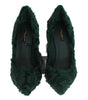 Escarpins élégants en cuir et fourrure verts Xiangao de Dolce &amp; Gabbana