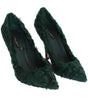 Escarpins élégants en cuir et fourrure verts Xiangao de Dolce &amp; Gabbana