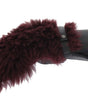 Dolce & Gabbana Elegant Black & Bordeaux Leather Gloves