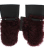 Dolce & Gabbana Elegant Black & Bordeaux Leather Gloves