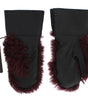 Dolce & Gabbana Elegant Black & Bordeaux Leather Gloves
