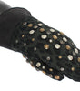 Dolce & Gabbana Gray Wool Shearling Studded Green Leopard Gloves
