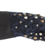 Dolce & Gabbana Gray Wool Shearling Studded Blue Leopard Gloves