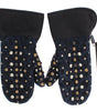 Dolce & Gabbana Gray Wool Shearling Studded Blue Leopard Gloves