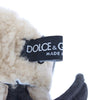 Dolce & Gabbana Gray Wool Shearling Studded Blue Leopard Gloves