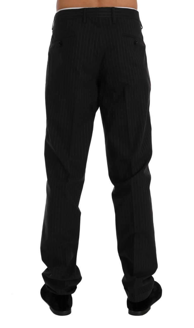Dolce & Gabbana Blue Striped Cotton Dress Formal Pants