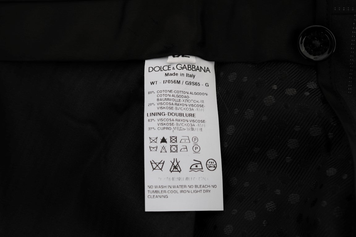 Dolce & Gabbana Blue Striped Cotton Dress Formal Pants