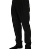 Dolce & Gabbana Black Striped Wool Stretch Pants