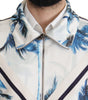 Dolce & Gabbana Multicolor Tree Print Men Full Zip Sweater