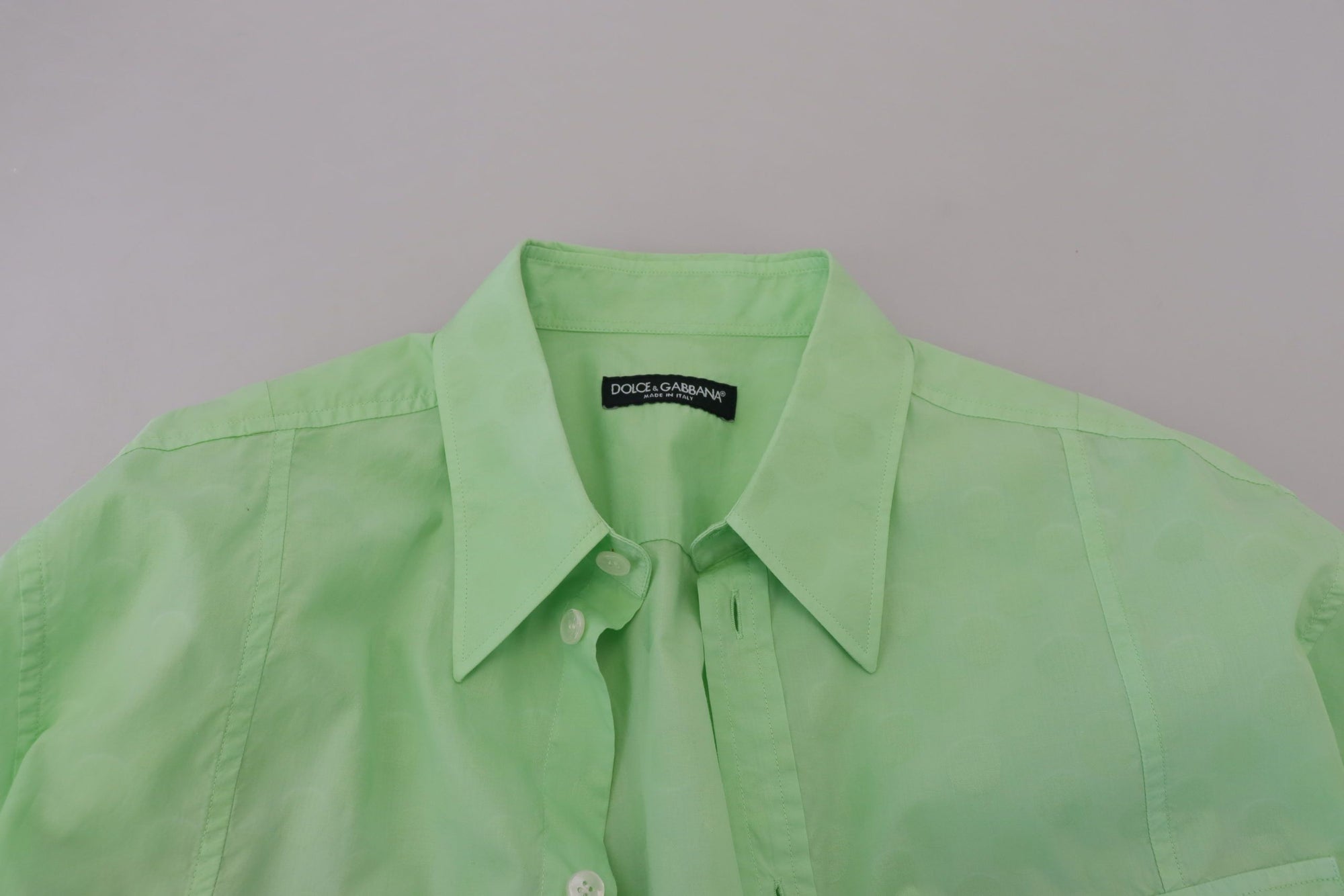 Chemise boutonnée décontractée coupe slim vert menthe Dolce &amp; Gabbana