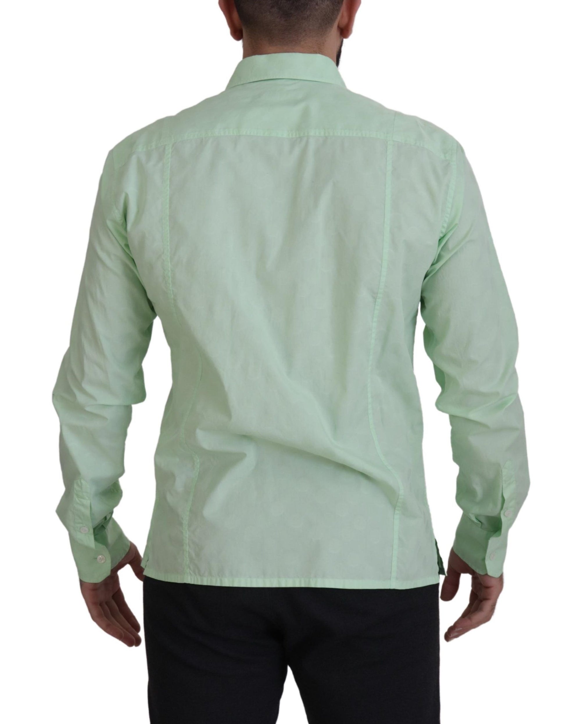 Chemise boutonnée décontractée coupe slim vert menthe Dolce &amp; Gabbana