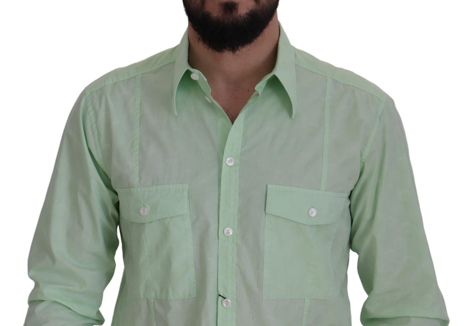 Chemise boutonnée décontractée coupe slim vert menthe Dolce &amp; Gabbana