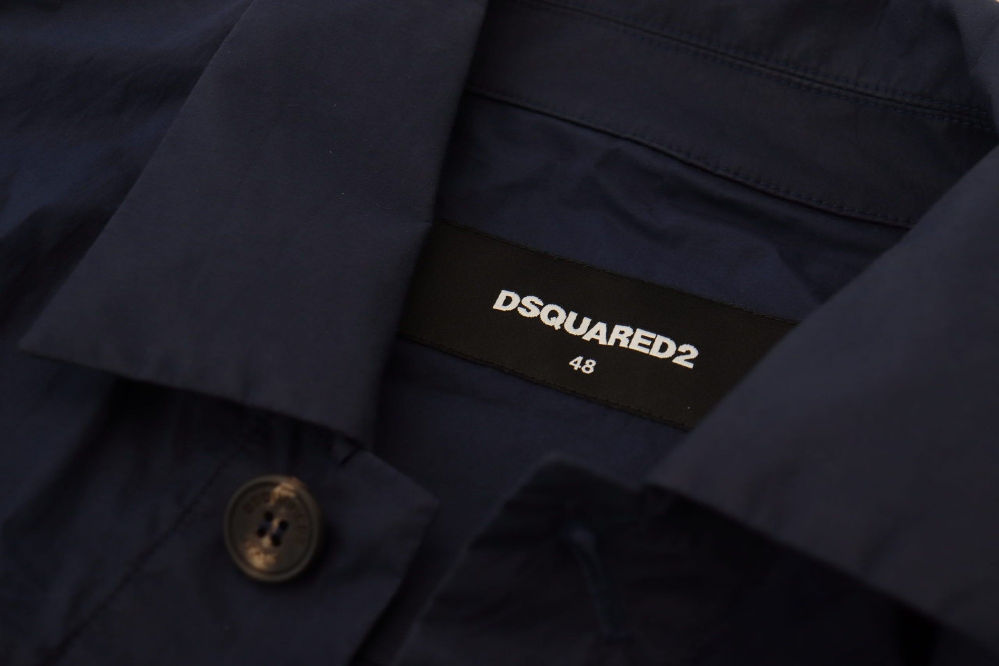 Chemise en coton bleu foncé Dsquared² Svelte