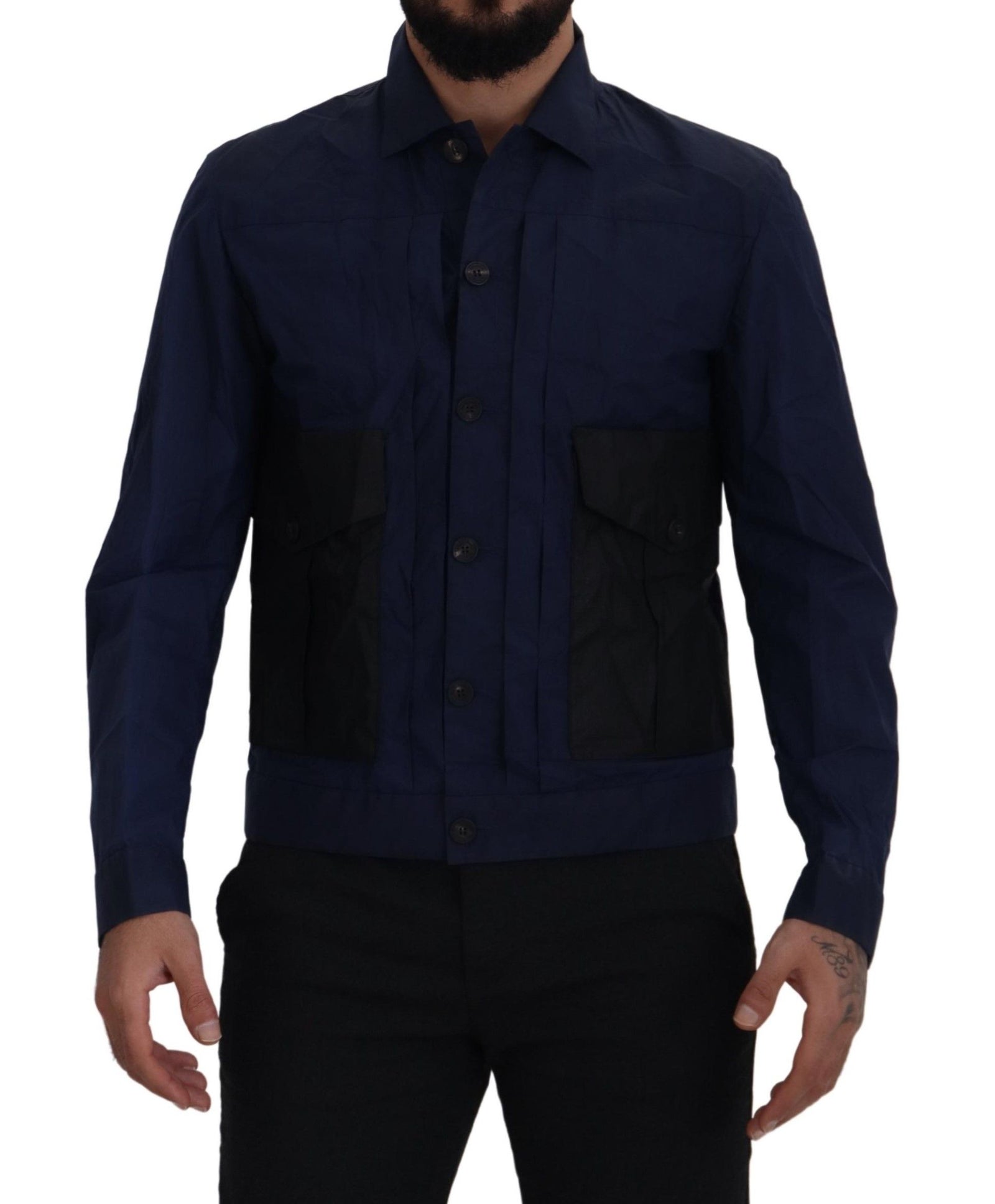 Chemise en coton bleu foncé Dsquared² Svelte