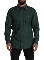 Chemise décontractée slim fit Dolce &amp; Gabbana Emerald Elegance