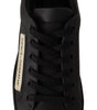 Baskets basses en cuir noir et doré Dolce &amp; Gabbana Chic