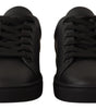 Baskets basses en cuir noir et doré Dolce &amp; Gabbana Chic