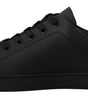 Baskets basses en cuir noir et doré Dolce &amp; Gabbana Chic