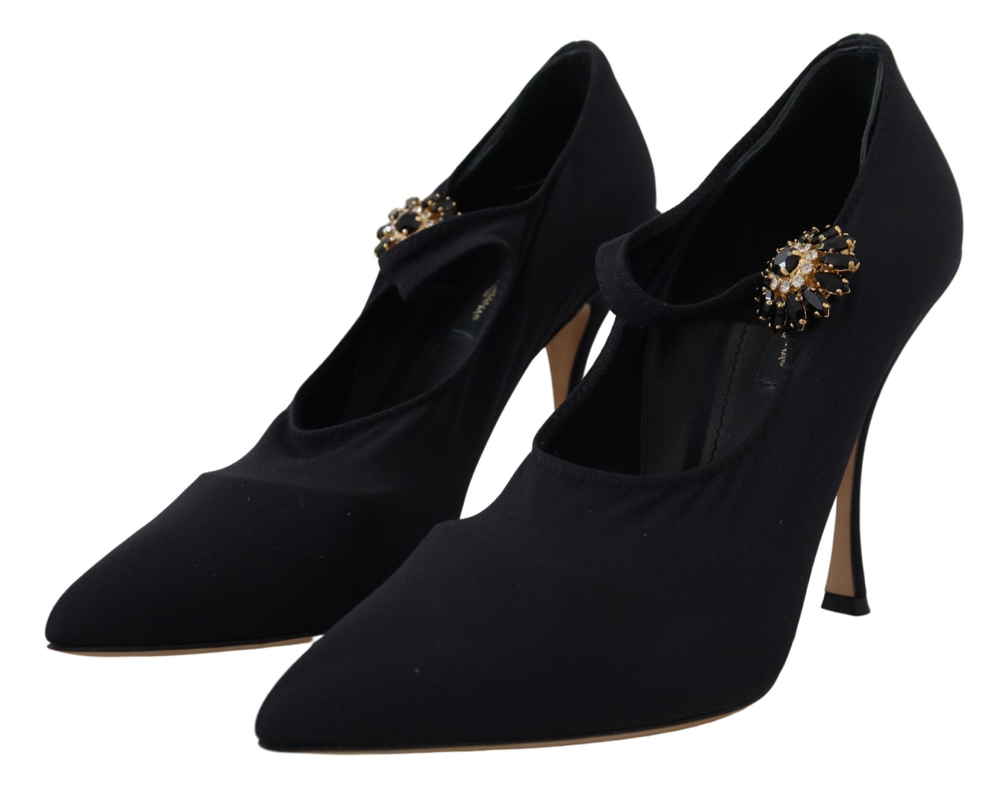 Escarpins chaussettes Dolce &amp; Gabbana Chic Mary Jane noirs avec cristaux