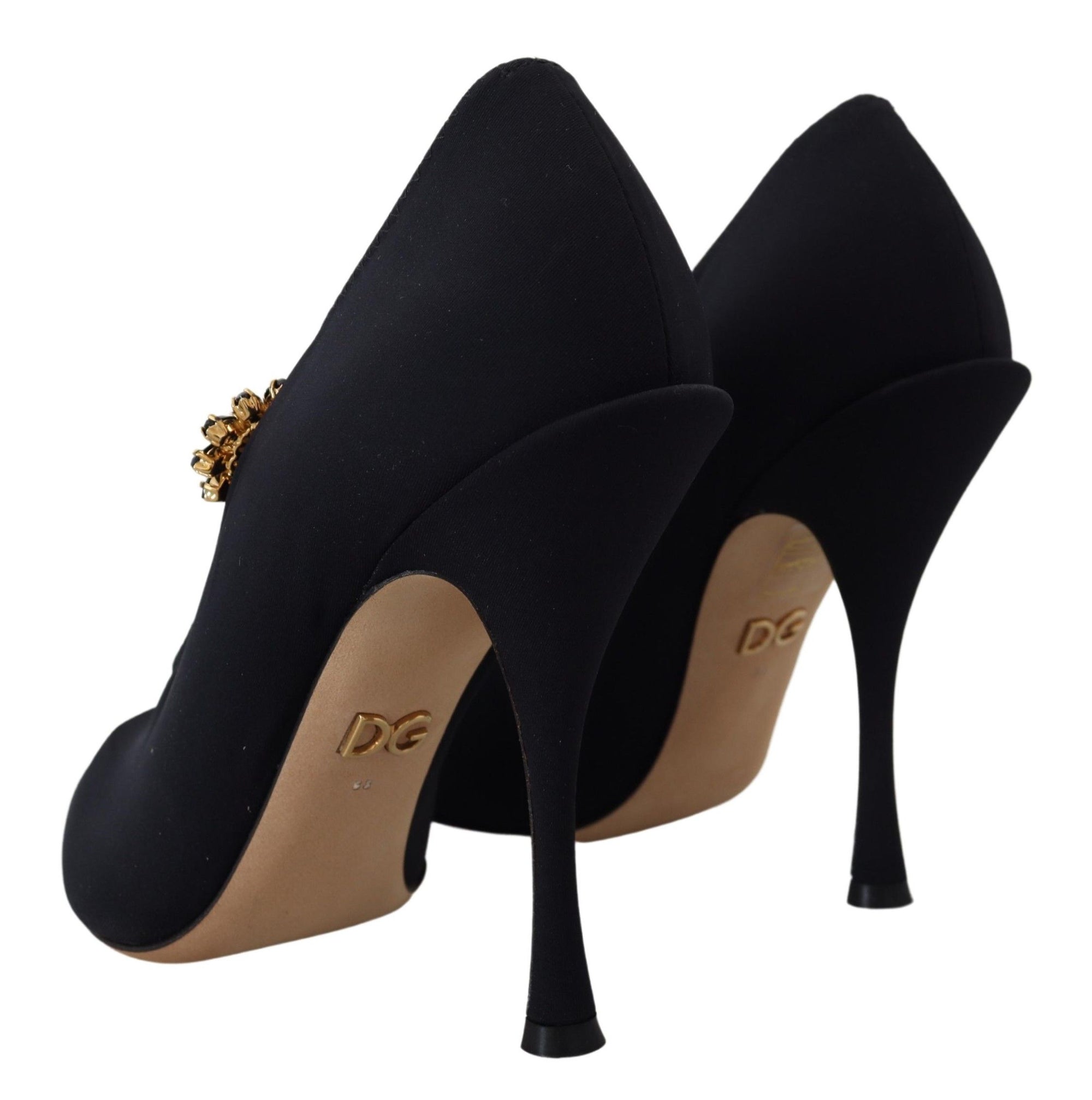 Escarpins chaussettes Dolce &amp; Gabbana Chic Mary Jane noirs avec cristaux