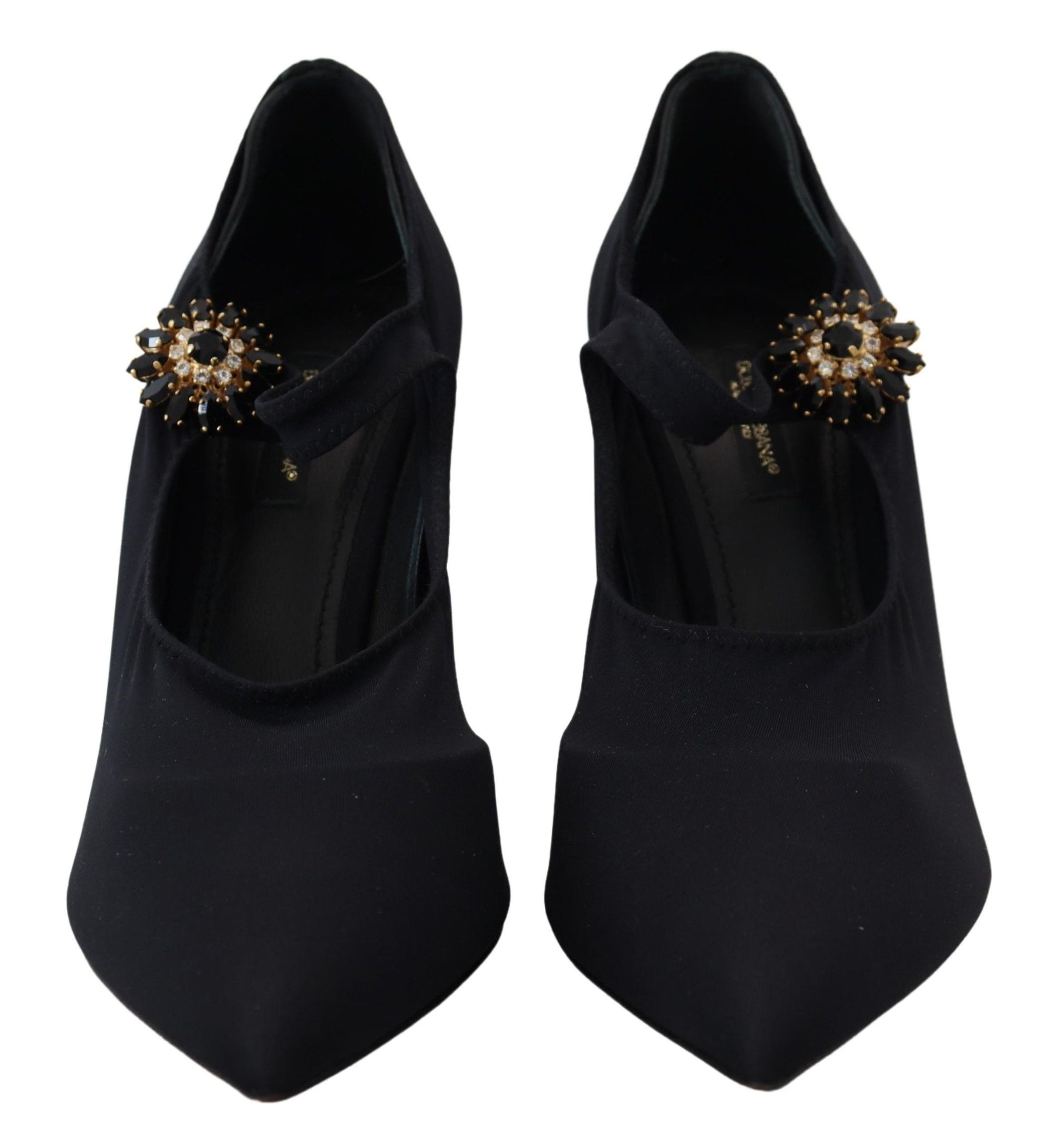 Escarpins chaussettes Dolce &amp; Gabbana Chic Mary Jane noirs avec cristaux