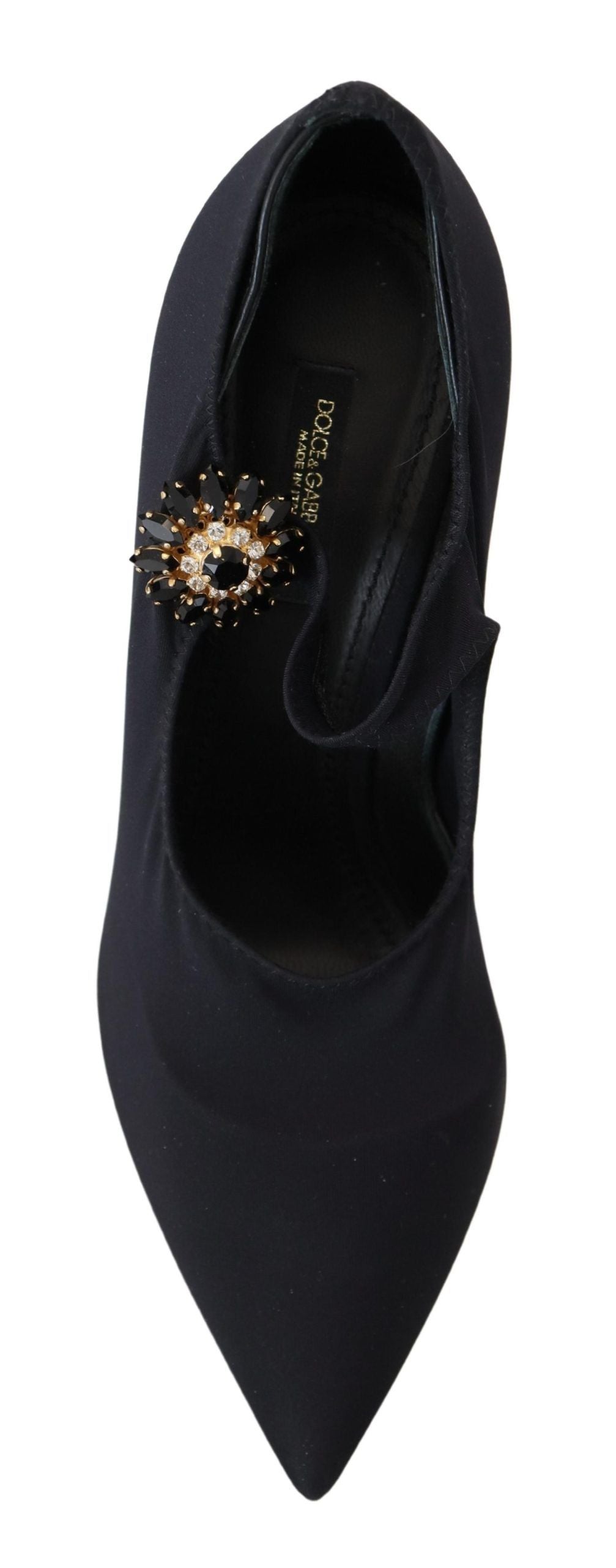 Escarpins chaussettes Dolce &amp; Gabbana Chic Mary Jane noirs avec cristaux