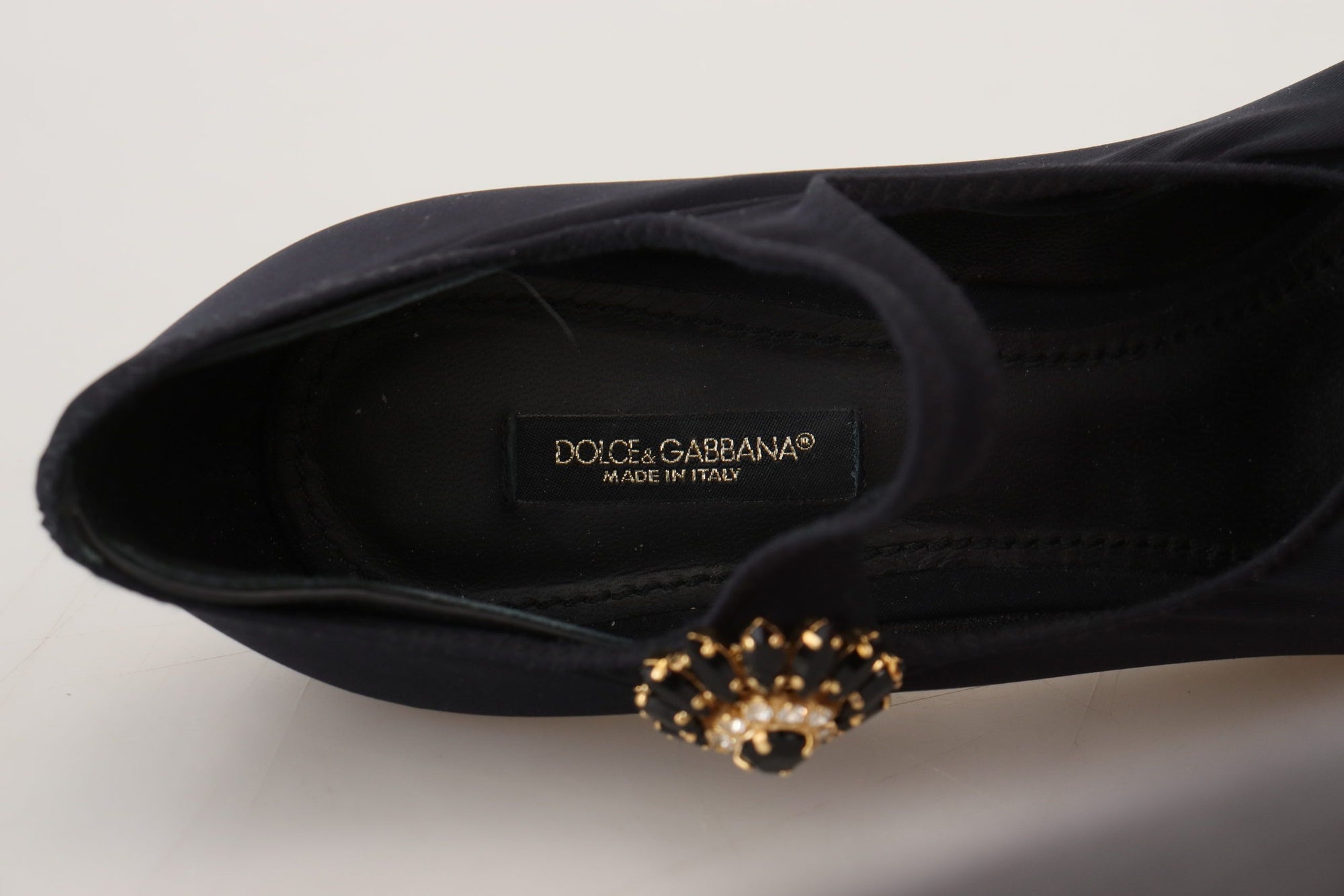 Escarpins chaussettes Dolce &amp; Gabbana Chic Mary Jane noirs avec cristaux