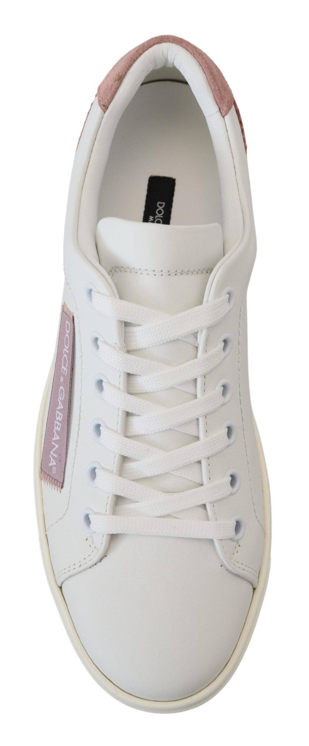 Baskets basses Dolce &amp; Gabbana Chic en cuir blanc et rose