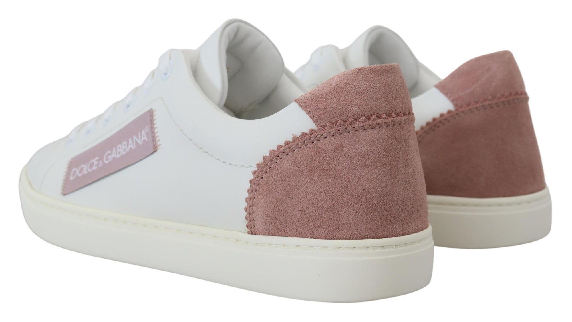 Baskets basses Dolce &amp; Gabbana Chic en cuir blanc et rose