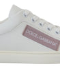 Baskets basses Dolce &amp; Gabbana Chic en cuir blanc et rose
