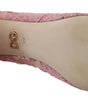 Escarpins Dolce &amp; Gabbana en dentelle rose pastel ornés de cristaux