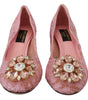 Escarpins Dolce &amp; Gabbana en dentelle rose pastel ornés de cristaux