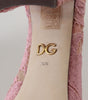 Escarpins Dolce &amp; Gabbana en dentelle rose pastel ornés de cristaux