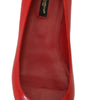 Dolce & Gabbana Red Leather Crystals Loafers Flats Shoes