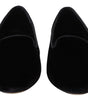 Dolce & Gabbana Black Velvet Slip Ons Loafers Flats Shoes